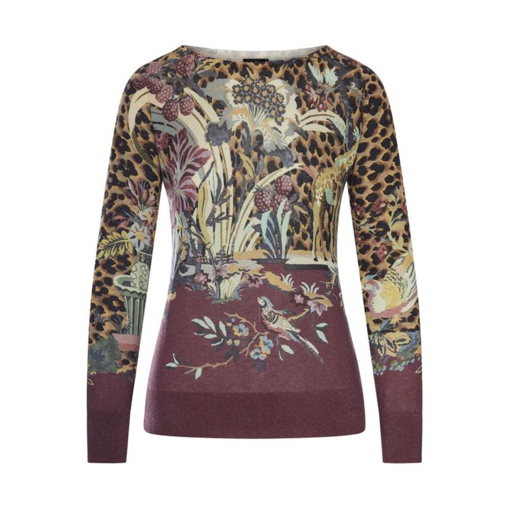 Etro Women Lightweight Knit Top With Animal And Floral Print